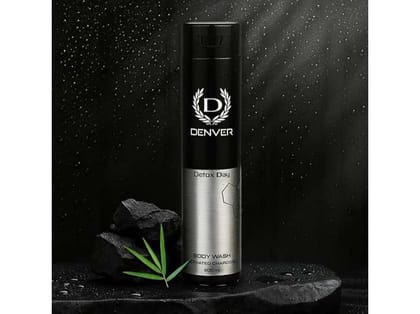 Denver  Detox Day Activated Charcoal Body Wash, Deep Cleansing Shower Gel for Men, Remove Impurities & Dust Detox Formula Bath Gel - 200ml