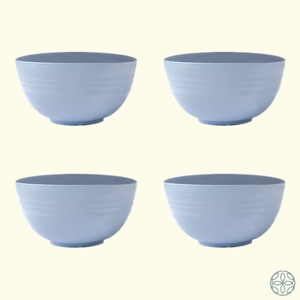 Wheat Straw Serving Bowls Set Of 4-SKY BLUE