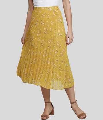 NUEVOSDAMAS - Yellow Georgette Women's A-Line Skirt ( Pack of 1 )