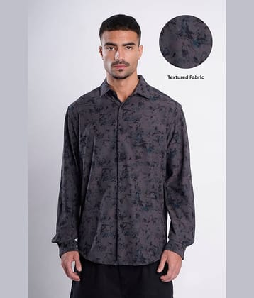 Bene Kleed Cotton Blend Regular Fit Printed Full Sleeves Men's Casual Shirt - Grey ( Pack of 1 )
