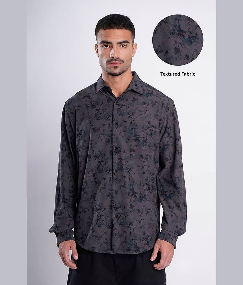 Bene Kleed Cotton Blend Regular Fit Printed Full Sleeves Men's Casual Shirt - Grey ( Pack of 1 )