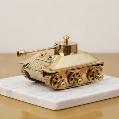 Brass Tank Decorative Toy | Indian Handcrafted Miniature, Height : 4 Inch (ZMAS329 D)