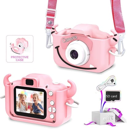 CADDLE & TOES Kids Digital Camera 1080P HD for 4+ to 12 Year Old Boys/Girls, Toddler Video Camera for Christmas/Birthday Gifts (Pink-Teddy) CADDLE & TOES Kids Digital Camera 1080P HD for 4+ to 12 Year Old Boys/Girls, Toddler Video Camera for Christmas/Bi