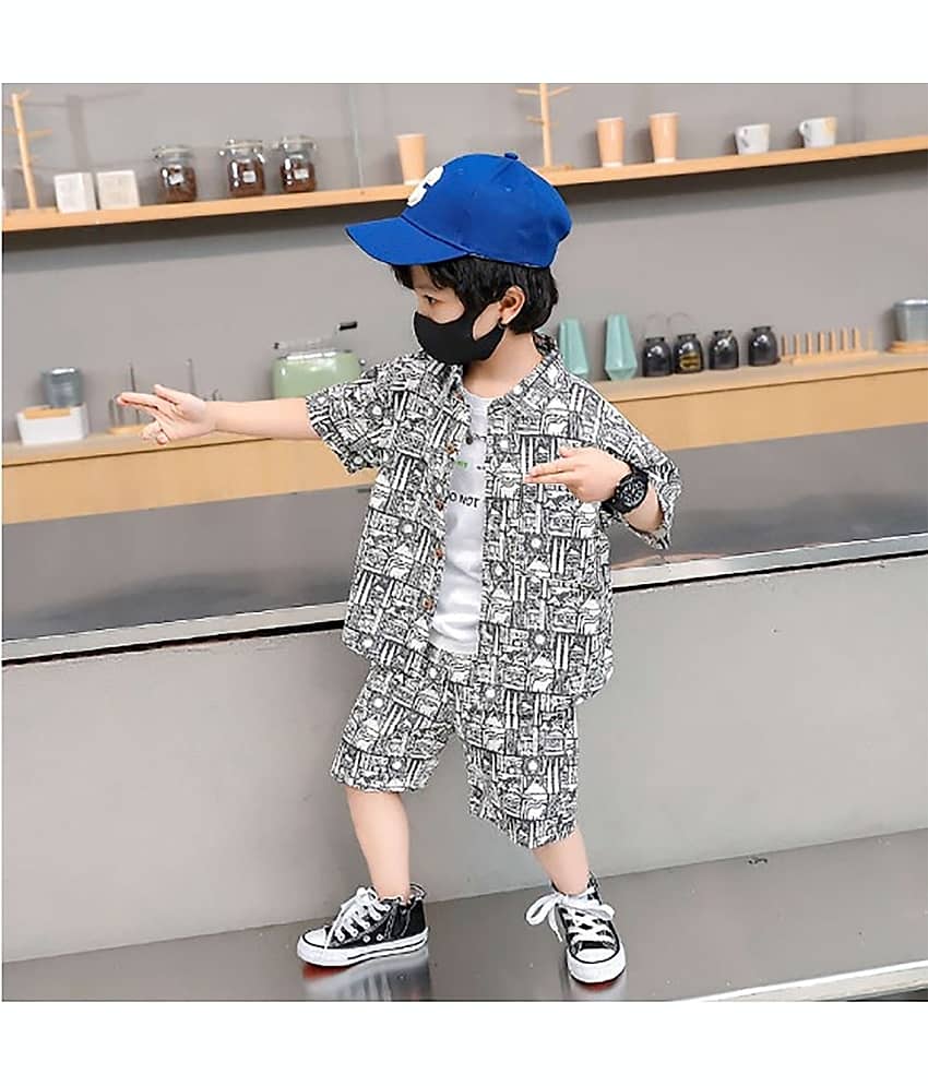 Ocvito Pack of 1 Baby Boys Cotton Blend Shirt & Shorts ( Multicolor )