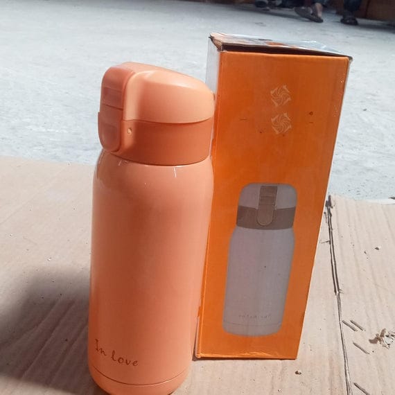 VACUUM FLASK 350ML THERMOS BOTTLE MUG BOUNCING WATER BOTTLE 304 STAINLESS  STEEL VACUUM FLASK CUP, LEAK PROOF | OFFICE BOTTLE | GYM | HOME | KITCHEN |  HIKING | TREKKING | TRAVEL BOTTLE (350ML) | Martpe