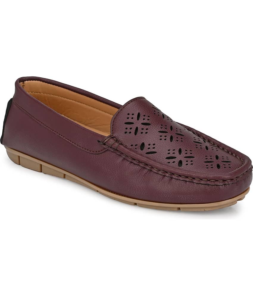 El Paso Maroon Women's Loafers