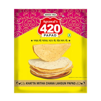 Agarwal's 420 Chana Lahsun Papad, 200 gm - Agarwal's 420 Chana Lahsun Papad, 200 gm