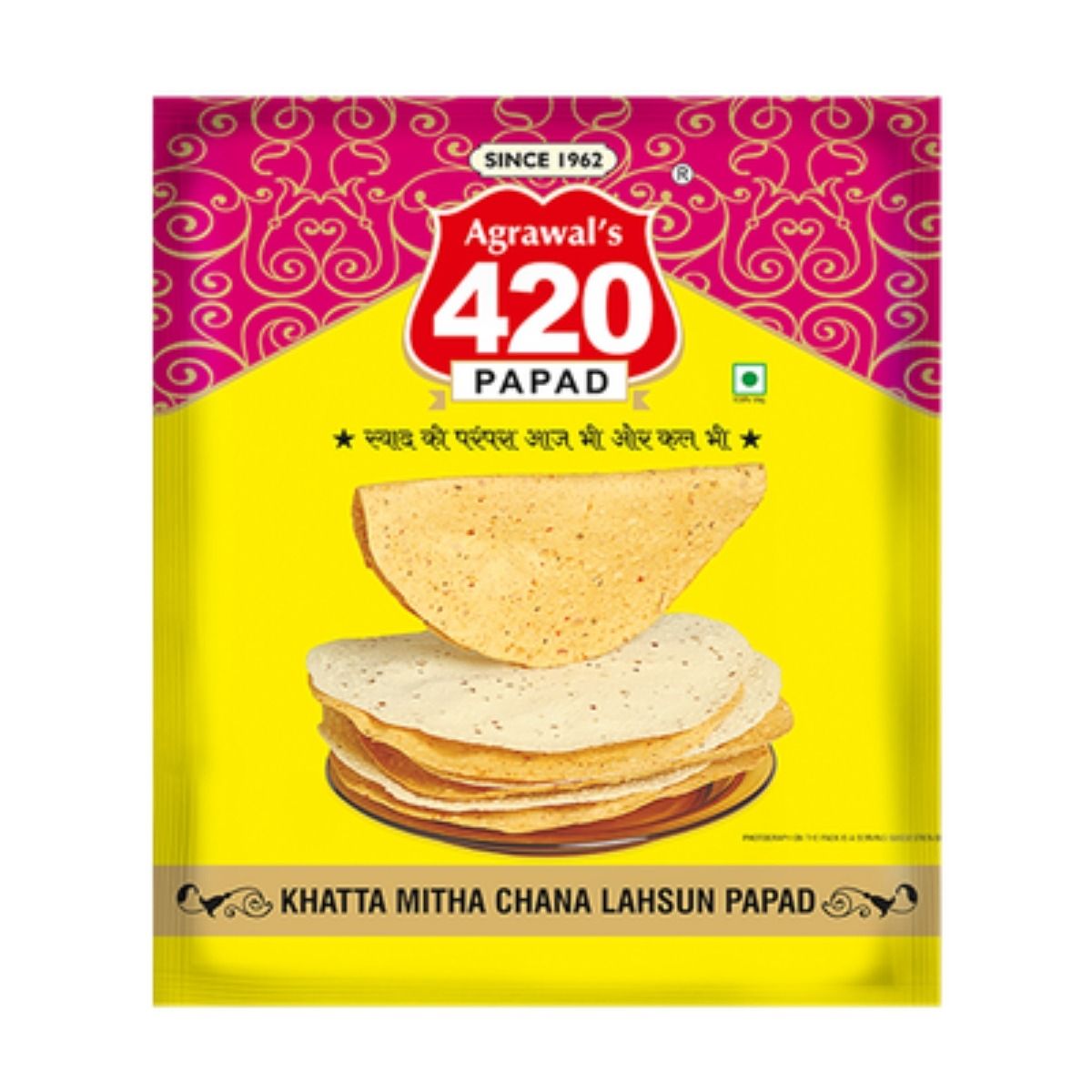 Agarwal's 420 Chana Lahsun Papad, 200 gm - Agarwal's 420 Chana Lahsun Papad, 200 gm