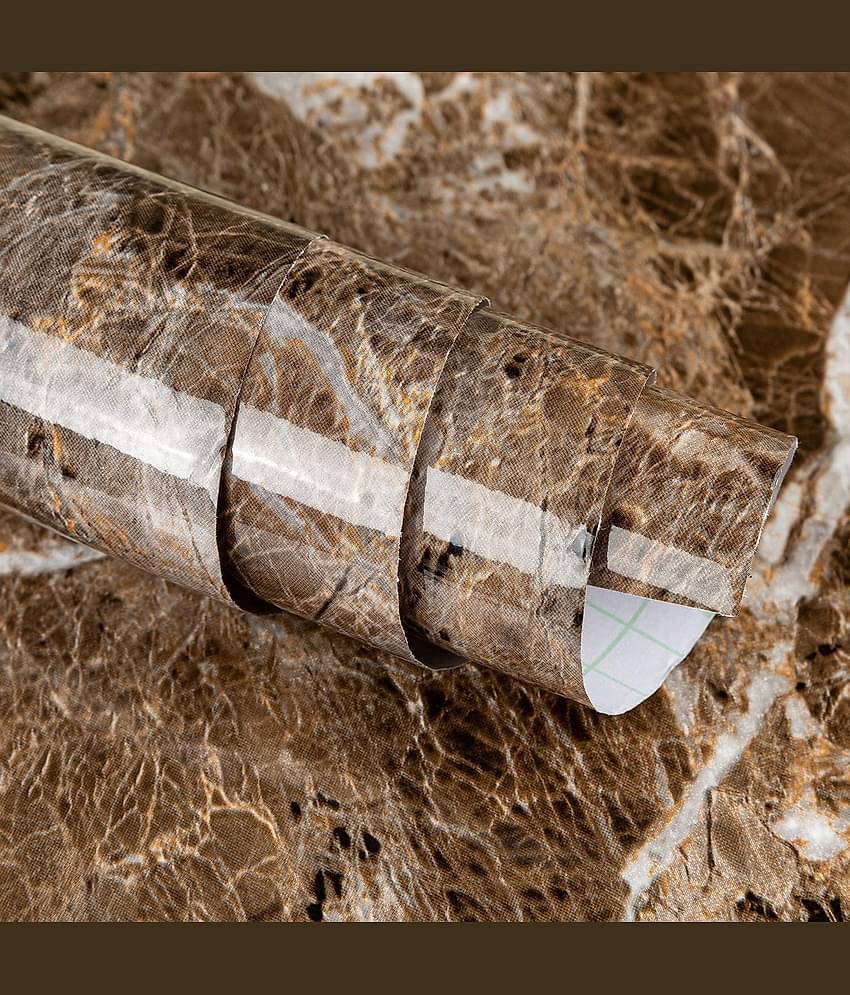 Geeo Premium Dark Brown Marble Design Wallpaper 60cm x 2m (Pack of 1)