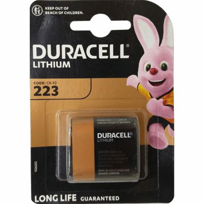 Duracell CR-P2 223 Lithium Batteries 6V - Pack of 1