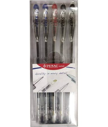 PENAC CH-6 WALLET OF 2 BLUE+2 BLACK+1 RED (M) 1.0 BALL PEN