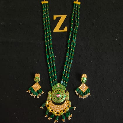 ZEVAR I Traditional Pearl Beaded Long Necklace Set