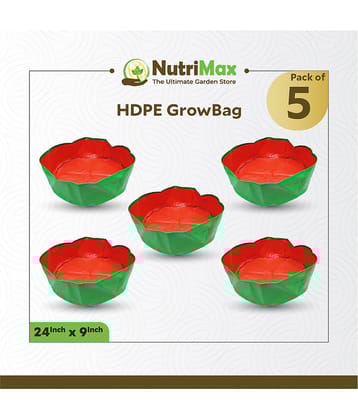 Nutrimax 200 GSM HDPE Grow Bags 24 inch x 9 inch Pack of 5 Outdoor Plant Bag