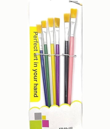 Eclet 6 Pcs Different Size Paint Brush Set (Flat) C