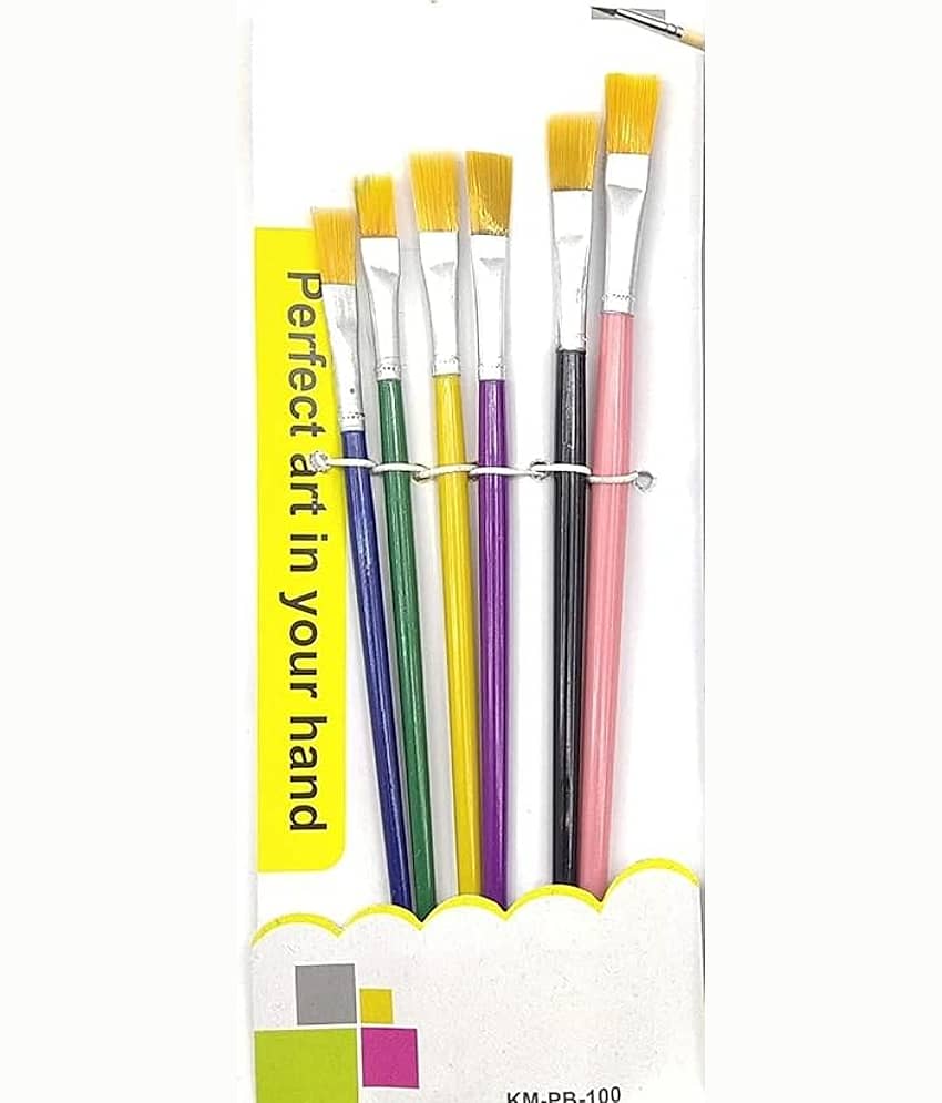 Eclet 6 Pcs Different Size Paint Brush Set (Flat) C