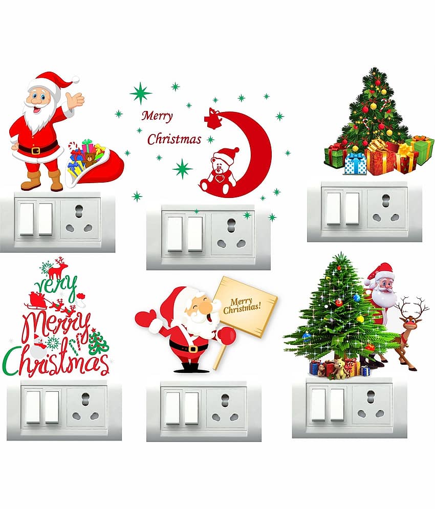 Decor Villa Christmas Switch Board Sticker ( 33 x 30 cms )