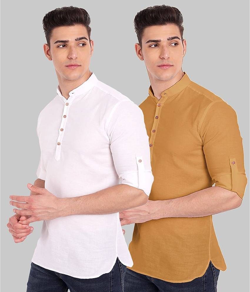 Vida Loca - Black Cotton Men's Regular Kurta ( Pack of 2 )