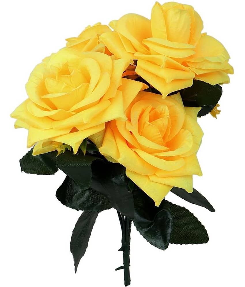 RealPBR - Yellow Rose Artificial Flower ( Pack of 1 )