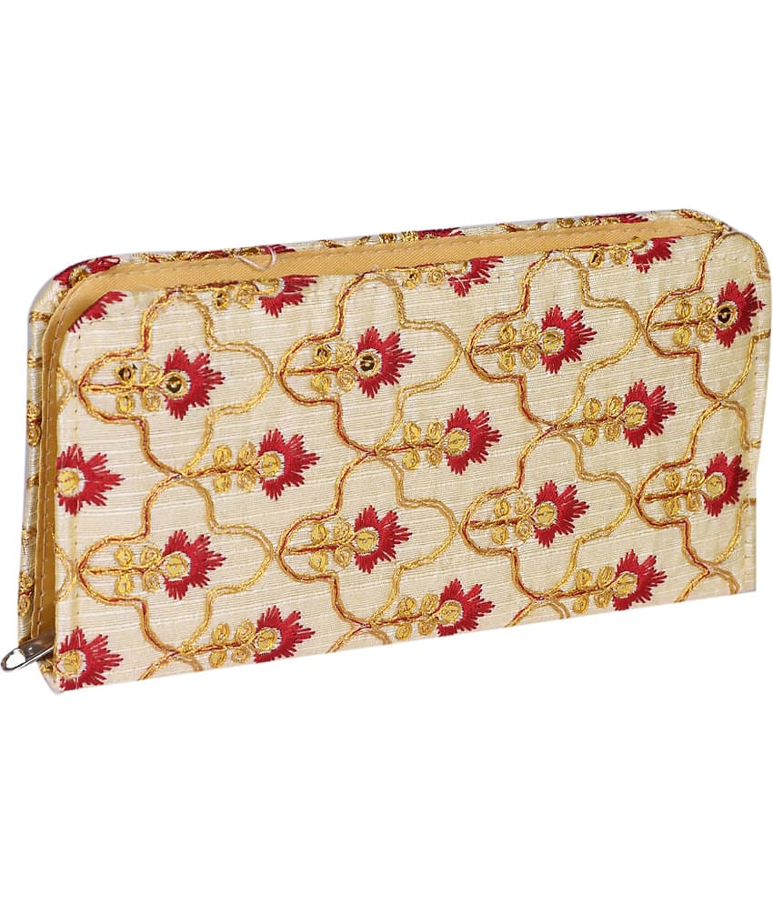SUNESH CREATION Beige Fabric Handheld