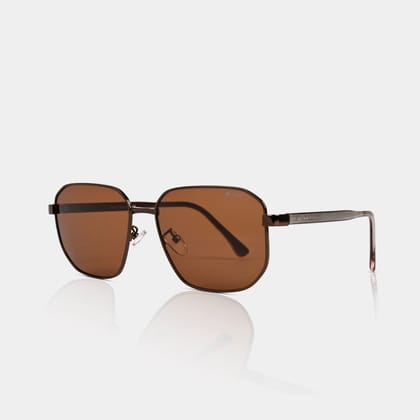 MOONX BRONZ S1 – Polarised Square Metal Frame Sunglasses (Unisex)