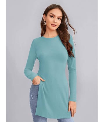 Sanjana Silks Women's Polyester Tunic ( Blue )