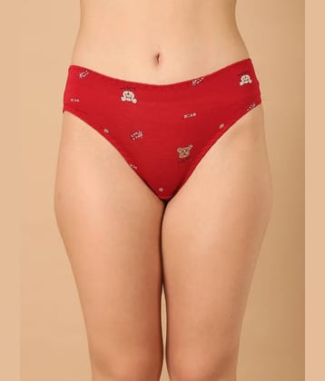 PrettyCat Pack of 1 Cotton Hipster For Women ( Maroon )