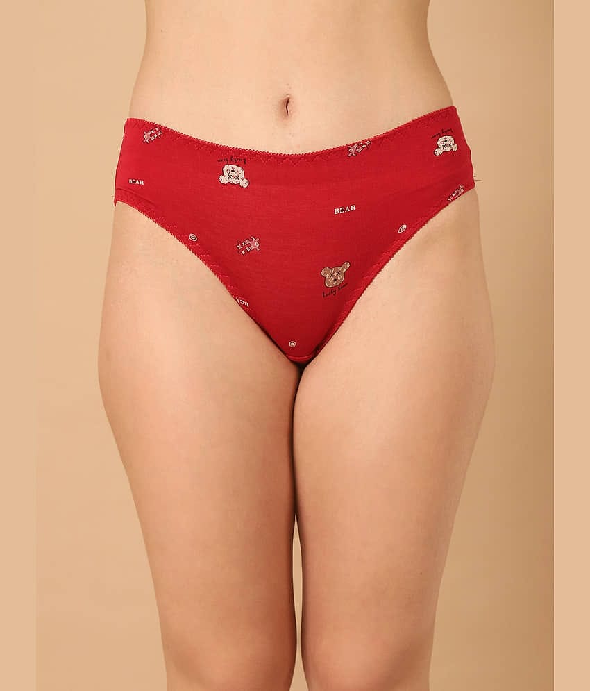 PrettyCat Pack of 1 Cotton Hipster For Women ( Maroon )