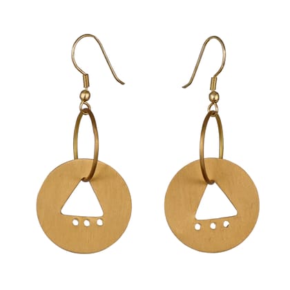 Handcrafted Brass Circles and Triangle Earring