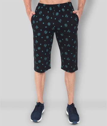 Zeffit - Black Cotton Blend Men's Three-Fourths ( Pack of 1 )