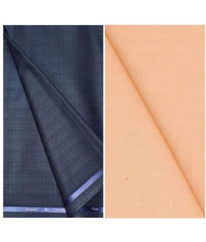 KUNDAN SULZ GWALIOR Multi 100 Percent Cotton Unstitched Shirts & Trousers 1 Pant and Shirt Piece For Men