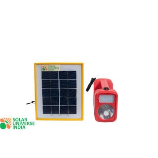 Solar Kisan LED Torch  Reading Light (2 Modes) - Weatherproof, Handy  Hybrid with Inbuilt Battery  3W Solar Panel
