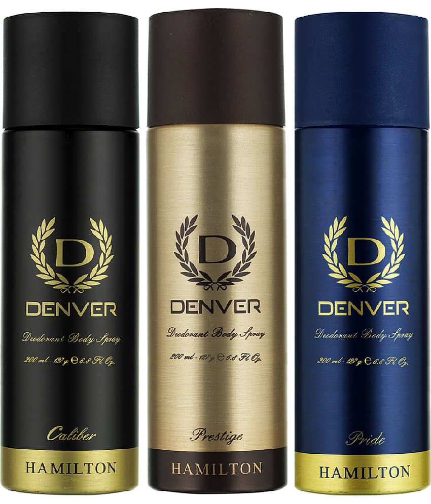 Denver Caliber, Prestige & Pride Deodorant Body Spray - 200ML Each (Pack of 3)