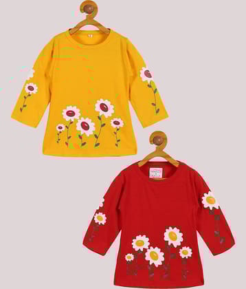 Babeezworld Pack of 2 Baby Girls Cotton T-Shirt ( Multi )