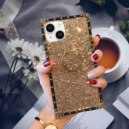 Gold Glitter Ring Holder Luxury Cover-iPhone 13