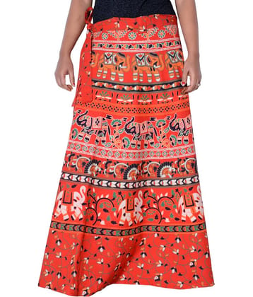 Sttoffa Cotton Wrap Skirt - Orange