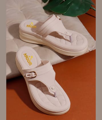 Aroom Cream Women's Sandal Heels