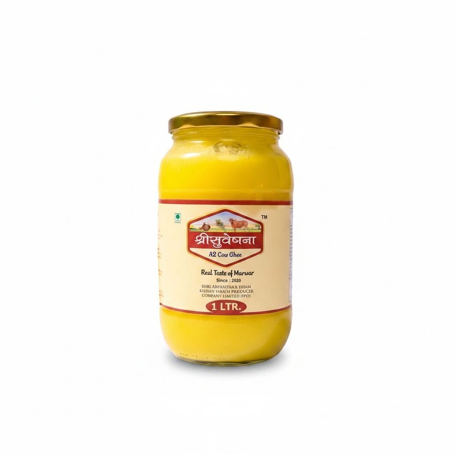 Shree Suveshna A2 Cow Ghee 1 LTR - 1 L - One glass jar