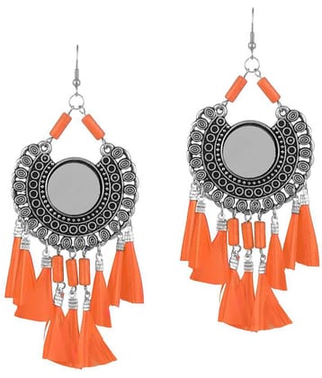 Darshini Designs daily wear orange colour earrings for women and girl.