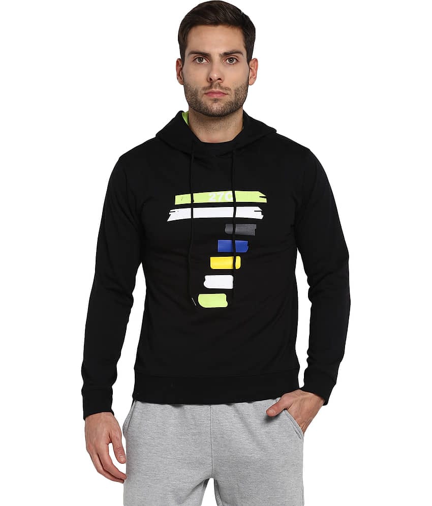 YUUKI Black Polyester Fleece Sweatshirt