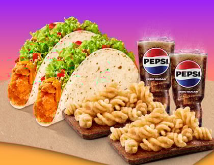 2 Crispy Chicken Taco+2 Cinnamon Twists+2 Pepsi Zero