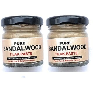 PACK OF 2 SANDALWOOD PASTE TILAK MADE ON CHAKLA WITH THE PURE AND RARE CHANDAN WOOD.