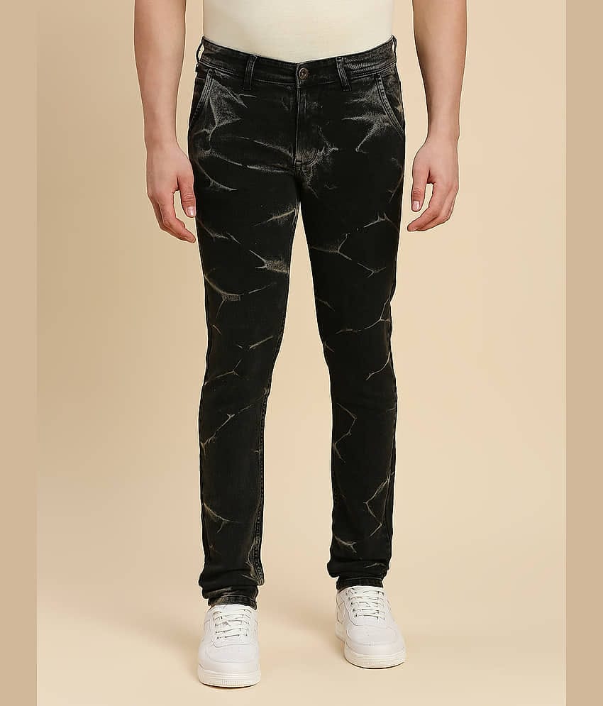 HJ HASASI Slim Fit Bleached Men's Jeans - Black ( Pack of 1 )