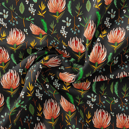 Lovely Lotus Digital Printed Fabric