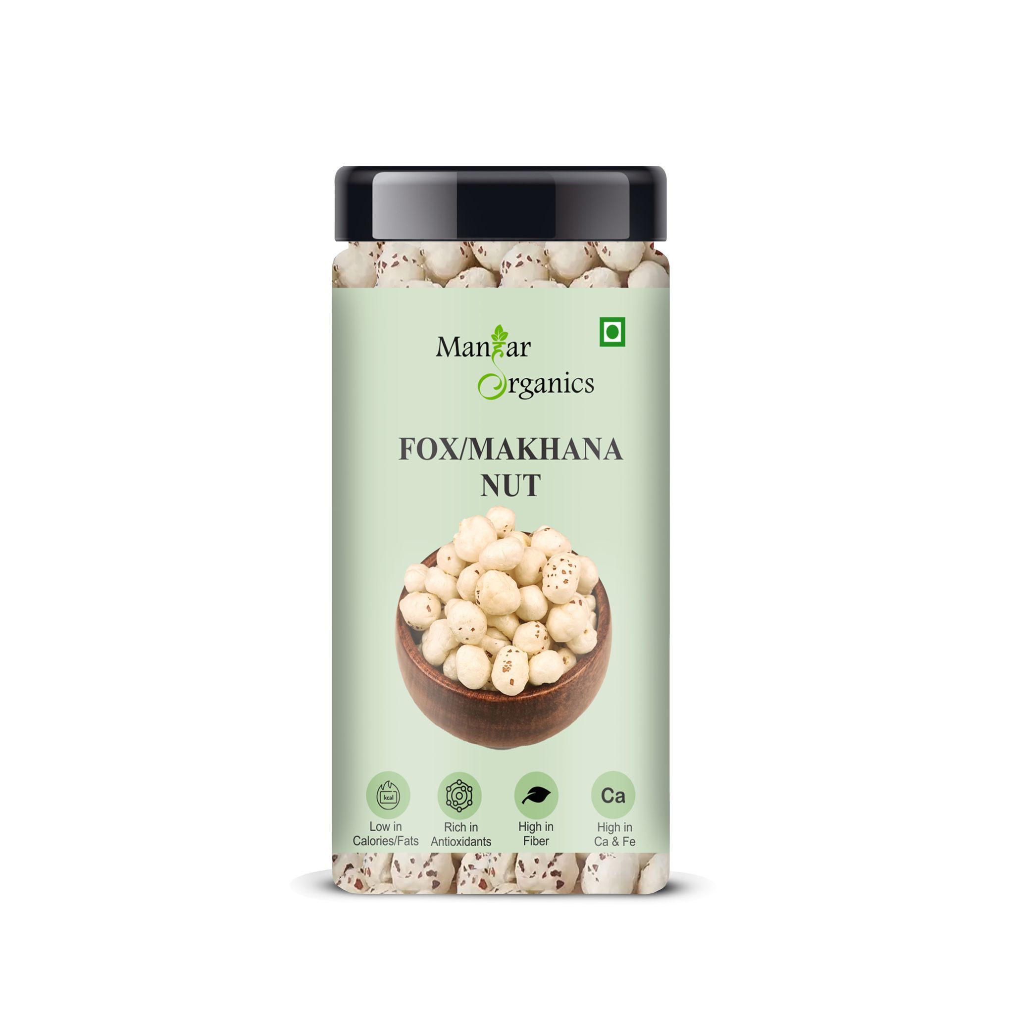 ManHar Organics Raw Makhana | Phool Makhana | Fox Nuts | Natural Lotus Seeds – Unroasted & Gluten-Free – Jar 85gm