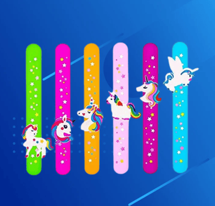 Silicone Unicorn Slap Bands (Pack of 6)  Kids Return Gift Set