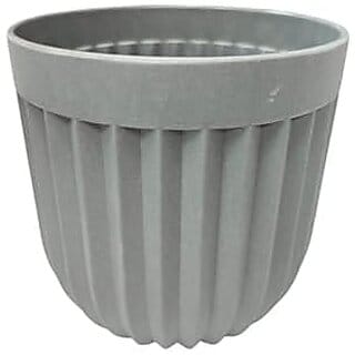 De Gardenia Melamine Pot | Indoor Plant Planter | Decorative Tabletop Pot for Living Room and Office | Pack of 2 (Grey)