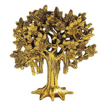 Aluminium Kalpavriksha Tree Statue | Vastu Home Decor, Height : 8 Inch (ASMAS534 G)