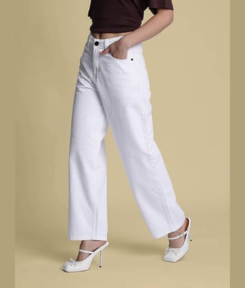Bene Kleed - White Cotton Baggy Fit Women's Jeans ( Pack of 1 )