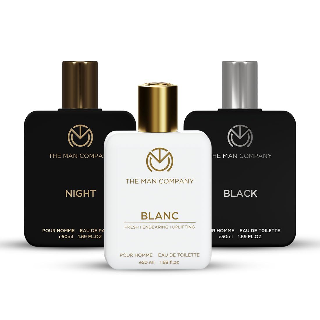 The Man Company Gentlemen's Signature Trio | Black, Night & Blanc Perfume for Men | Premium EDP & EDT Long-Lasting Fresh Scent Fragrance | Gift For Him | Anniversary fragrance gift set | Valentine Gift set | Set Of 3, 150 Millilitres The Man Company Gent