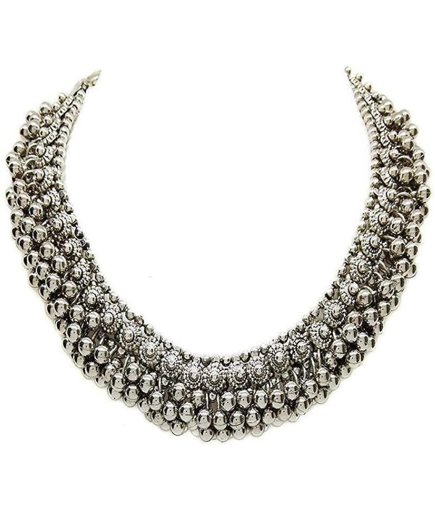 PUJVI - Silver Alloy Necklace ( Pack of 1 ) - Silver